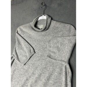 Pure Cashmere Turtleneck Short Sleeve Sweater Top Soft Knit Pullover